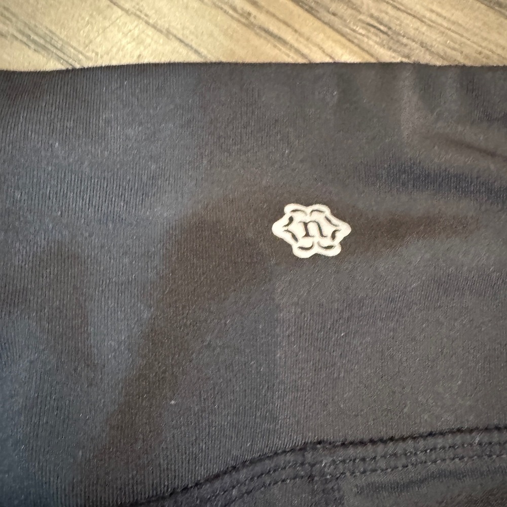 Nanette Lepore XL Black Moto Ribbed‎ Mesh Panel Athletic Leggings - Picture 6 of 7